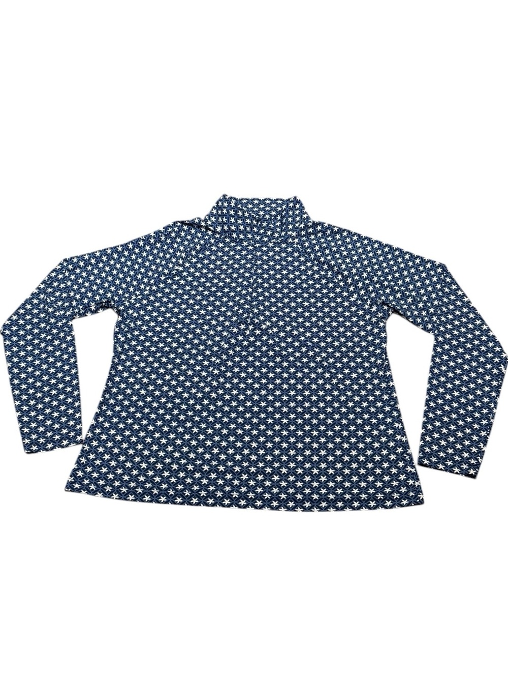 Lands' End Dark Blue Navy Long Sleeve Sun Protection Beach Coverup Top, Size L - Picture 2 of 5